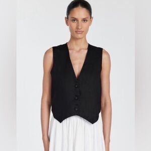 DISSH Black Linen Banks Vest Sz 4
